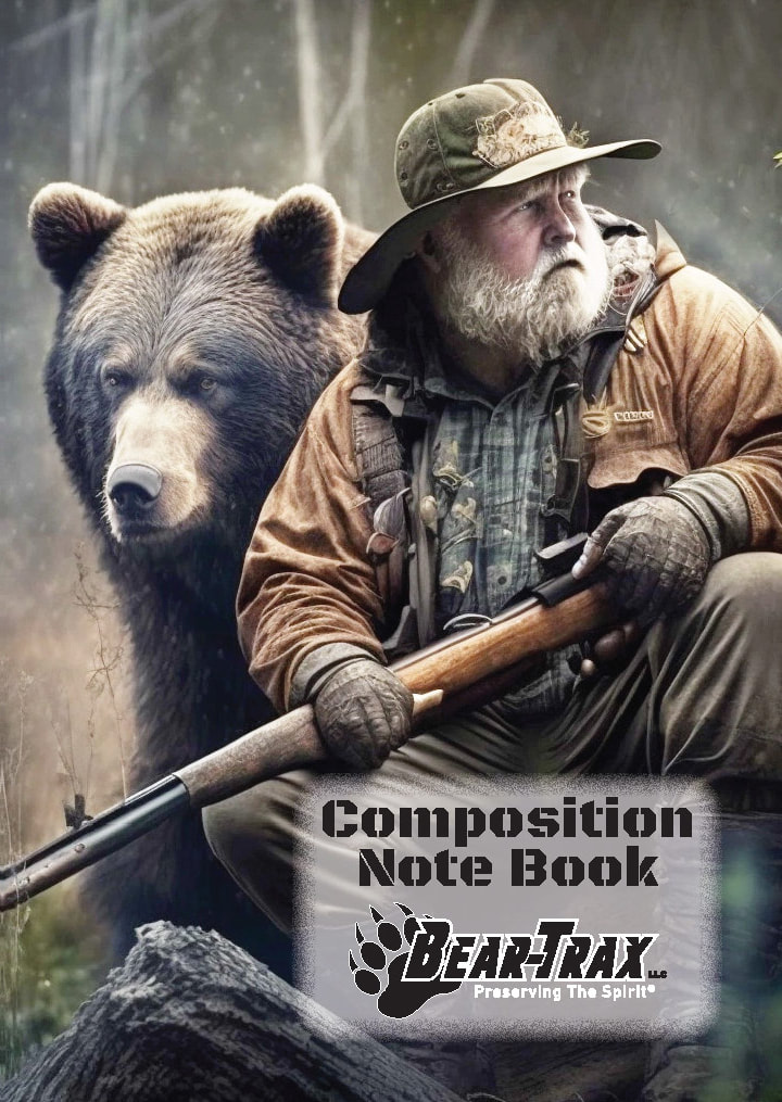 Composition NoteBook - Bear-Trax: Colorful cover 110 Wide Ruled lined pages. Great for Diary or Journal. Home, office or school.